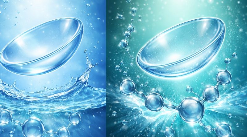 Сравнение материалов линз: гидрогель vs. силикон-гидрогель